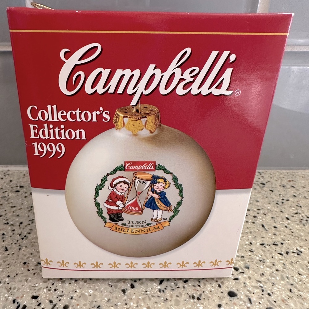 Campbell’s Collector’s Edition 1999 ornament. Never opened box.